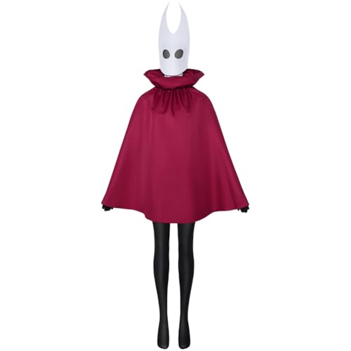 Jiumaocleu Hornet-can Cosplay Hohl Kostüm | Hohl Silksong Roter Umhang mit Maske Halloween Kostüm Party Performance Requisiten Jiumaocleu Hornet-can Cosplay Hohl Kostüm | Hohl Silksong Roter Umhang mit Maske Halloween Kostüm Party Performance Requisiten von Jiumaocleu