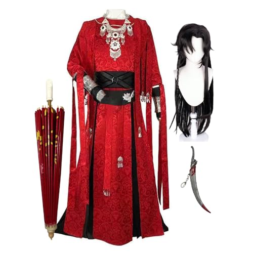 Jiumaocleu Hua Cheng Cosplay Kostüm San Lang Chinesisches Hanfu für Damen und Herren Robe Robe Hua Cheng Outfit für Halloween Party Dress Up Jiumaocleu Hua Cheng Cosplay Kostüm San Lang Chinesisches Hanfu für Damen und Herren Robe Robe Hua Cheng Outfit für Halloween Party Dress Up von Jiumaocleu