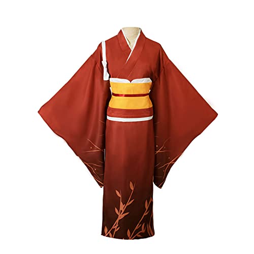 Jiumaocleu Izumi Kyouka Cosplay BSD Kostüm Outfit Komplettes Set Rot Kimono Izumi Kyouka Kostüm für Halloween Weihnachten Karneval Party Dress Up von Jiumaocleu