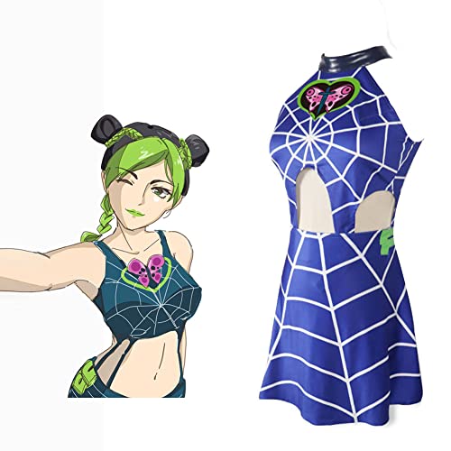 Jiumaocleu Jolyne Cujoh Rock Set, Jolyne Cujoh Cosplay Kleid Blau Kurzer Rock Shirt Anzüge, Anime Cosplay Kostüm Halloween Karneval Party Verkleidung Anzüge für Frauen und Mädchen Jiumaocleu Jolyne Cujoh Rock Set, Jolyne Cujoh Cosplay Kleid Blau Kurzer Rock Shirt Anzüge, Anime Cosplay Kostüm Halloween Karneval Party Verkleidung Anzüge für Frauen und Mädchen von Jiumaocleu