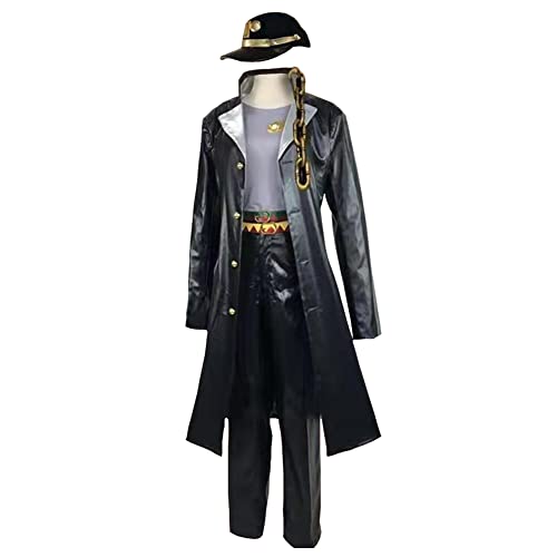 Jiumaocleu Kujo Jotaro Cosplay Kostüm Komplettes Set von Uniform Outfits Anzüge Schwarz Lederjacke Hose Hut und Zubehör Halloween Karneval Party Fancy Dress Up Jiumaocleu Kujo Jotaro Cosplay Kostüm Komplettes Set von Uniform Outfits Anzüge Schwarz Lederjacke Hose Hut und Zubehör Halloween Karneval Party Fancy Dress Up von Jiumaocleu