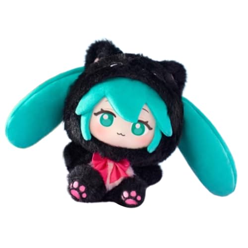 Jiumaocleu Miku Figur Kagamine Len Plüsch, Anime Pyjama Stil Kagamine Rin Miku Anhänger, 15 cm PVC Sammlerstück Auto-Dekoration Geschenke für Fans von Jiumaocleu