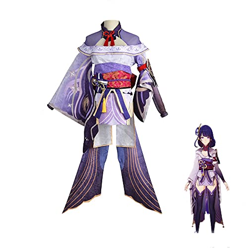 Jiumaocleu Raiden Ei Cosplay Kostüm, Anime Role Raiden Ei Cosplay Outfit Kostüm Komplettes Set mit Perücke, Cosplay Kleidung Jumpsuit für Halloween Karneval Frauen Dress Up Jiumaocleu Raiden Ei Cosplay Kostüm, Anime Role Raiden Ei Cosplay Outfit Kostüm Komplettes Set mit Perücke, Cosplay Kleidung Jumpsuit für Halloween Karneval Frauen Dress Up von Jiumaocleu