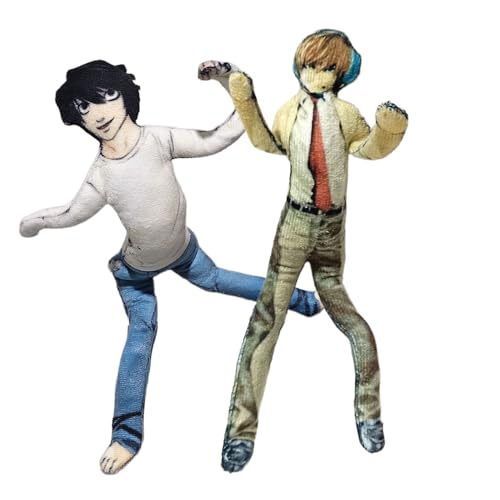 Jiumaocleu Weiche Anime-Yagami-Puppen, 28 cm, gefüllte L-Figur, drehbar, lustiges Kissen, Cartoon-Plüschfiguren, lustige Geschenke, Sofa, Schlafzimmer, Heimdekoration, 2 Stück Jiumaocleu Weiche Anime-Yagami-Puppen, 28 cm, gefüllte L-Figur, drehbar, lustiges Kissen, Cartoon-Plüschfiguren, lustige Geschenke, Sofa, Schlafzimmer, Heimdekoration, 2 Stück von Jiumaocleu
