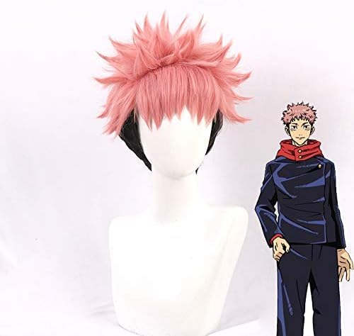 Jiumaocleu Yuji Itadori Wig Men's Boy's Short Hair Wig Anime Cosplay Wig Party Costume Accessory Jiumaocleu Yuji Itadori Wig Men's Boy's Short Hair Wig Anime Cosplay Wig Party Costume Accessory von Jiumaocleu