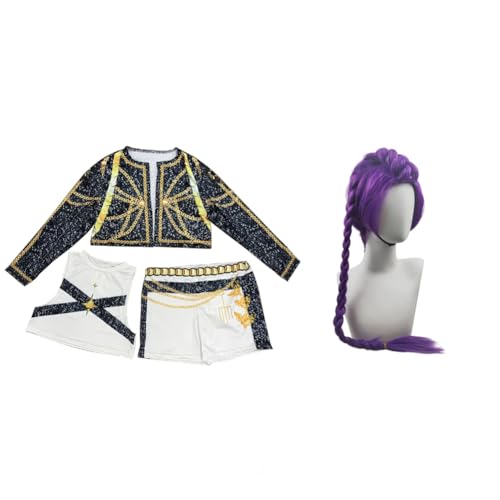 Jiumaocleu Zoey Kostüm Rumi Mira Cosplay | Zoey Cosplay Mira Kostüm für Kinder Verkleidung Komplettes Set Rollenspiel Outfits Halloween Dress Up für Mädchen von Jiumaocleu