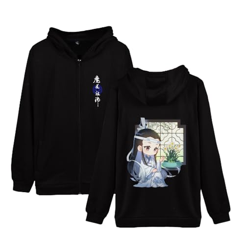 Mo Dao Zu Shi Hoodie Sweatshirt Zip Jacke LAN Wang Ji and Wei Wu Xian 3D Drucken Pullover Sweater Schwarz Hoodies Langarm mit Taschen für Kinder und Erwachsene von Jiumaocleu