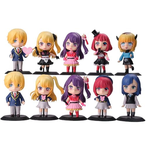 Oshi No Ko Figur Hoshino Ai Tortenaufsatz Arima Kana-Figur Modell Statue, Q Ver Anime Actionfigur, Desktop-Dekoration, Sammlerstück, 10 Stück Oshi No Ko Figur Hoshino Ai Tortenaufsatz Arima Kana-Figur Modell Statue, Q Ver Anime Actionfigur, Desktop-Dekoration, Sammlerstück, 10 Stück von Jiumaocleu