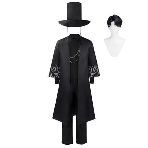 Saja Cosplay Anime Saja Kostüm | Jinu Cosplay Mystery Romance Kostüm Hut Mantel Hose Komplettes Set Halloween Karneval Bühnenaufführung Uniform von Jiumaocleu