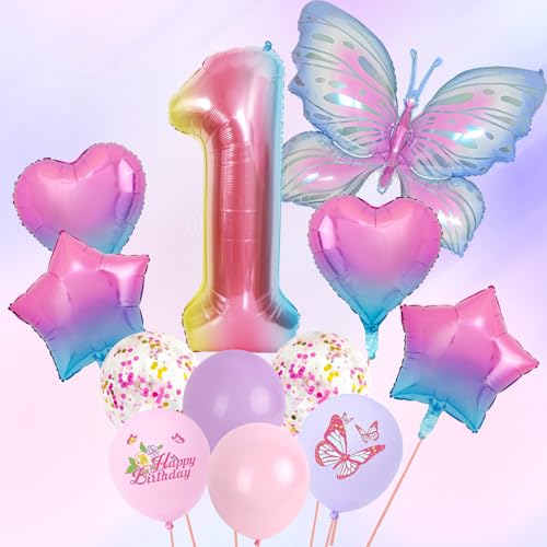 Lila Deko Geburtstag Mädchen, Lila Schmetterling Folienballons 12 Stück 12 Zoll Pastell Lila Rosa Luftballon Zahl 1 Luftballon Geburtstagsdeko Mädchen Set für 1 Jahre Mädchen Geburtstag Deko Babyparty Lila Deko Geburtstag Mädchen, Lila Schmetterling Folienballons 12 Stück 12 Zoll Pastell Lila Rosa Luftballon Zahl 1 Luftballon Geburtstagsdeko Mädchen Set für 1 Jahre Mädchen Geburtstag Deko Babyparty von Jiusely