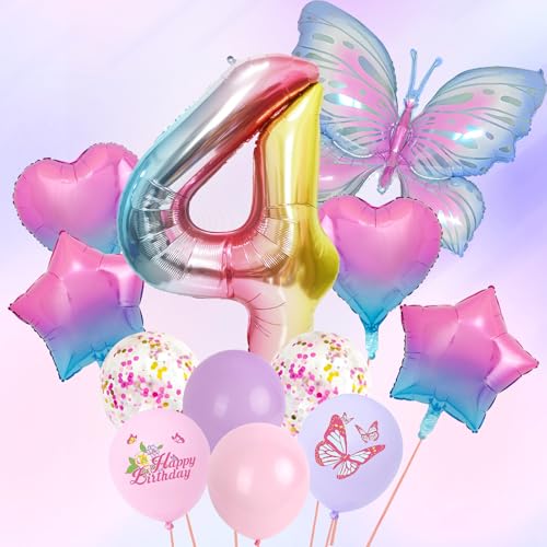 Lila Deko Geburtstag Mädchen, Lila Schmetterling Folienballons 12 Stück 12 Zoll Pastell Lila Rosa Luftballon Zahl 4 Luftballon Geburtstagsdeko Mädchen Set für 4 Jahre Mädchen Geburtstag Deko Babyparty Lila Deko Geburtstag Mädchen, Lila Schmetterling Folienballons 12 Stück 12 Zoll Pastell Lila Rosa Luftballon Zahl 4 Luftballon Geburtstagsdeko Mädchen Set für 4 Jahre Mädchen Geburtstag Deko Babyparty von Jiusely