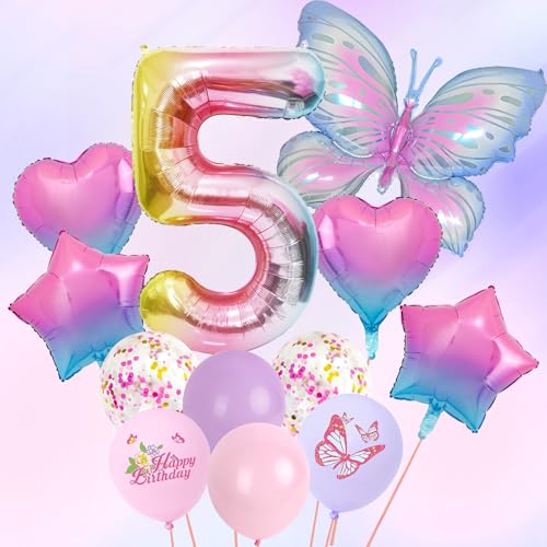 Lila Deko Geburtstag Mädchen, Lila Schmetterling Folienballons 12 Stück 12 Zoll Pastell Lila Rosa Luftballon Zahl 5 Luftballon Geburtstagsdeko Mädchen Set für 5 Jahre Mädchen Geburtstag Deko Babyparty Lila Deko Geburtstag Mädchen, Lila Schmetterling Folienballons 12 Stück 12 Zoll Pastell Lila Rosa Luftballon Zahl 5 Luftballon Geburtstagsdeko Mädchen Set für 5 Jahre Mädchen Geburtstag Deko Babyparty von Jiusely