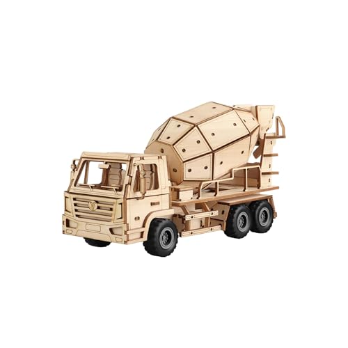 Holz 3D Puzzle Betonmischer-LKW Modellbausatz, DIY Konstruktionsspielzeug, 25,5x9x13cm, mit Zahnradantrieb Holz 3D Puzzle Betonmischer-LKW Modellbausatz, DIY Konstruktionsspielzeug, 25,5x9x13cm, mit Zahnradantrieb von Jixin Xyzhi
