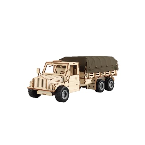Holz-Modellbausatz LKW mit Plane, 27x9x9 cm, DIY 3D Puzzle, Militär-Truck mit Gearbox-Mechanik, Kreatives Montage-Spielzeug Holz-Modellbausatz LKW mit Plane, 27x9x9 cm, DIY 3D Puzzle, Militär-Truck mit Gearbox-Mechanik, Kreatives Montage-Spielzeug von Jixin Xyzhi