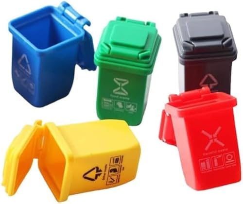 Mini-Mülleimer im Maßstab 1:12, bunt, Mini-Mülleimer, Dekoration, Abfallbehälter, Miniatur-Sortier-Mülleimer, Modell, mikroskopische Szene, Puppenhaus-Zubehör, 5 Stück Mini-Mülleimer im Maßstab 1:12, bunt, Mini-Mülleimer, Dekoration, Abfallbehälter, Miniatur-Sortier-Mülleimer, Modell, mikroskopische Szene, Puppenhaus-Zubehör, 5 Stück von Jizlan