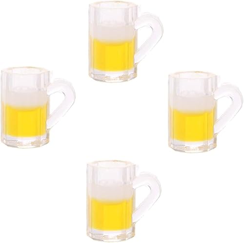 Realistische Bier-Trinkbecher im Maßstab 1:12, Puppenhaus-Zubehör, Porzellan-Miniaturbecher, Dekoration, 4 Stück Realistische Bier-Trinkbecher im Maßstab 1:12, Puppenhaus-Zubehör, Porzellan-Miniaturbecher, Dekoration, 4 Stück von Jizlan