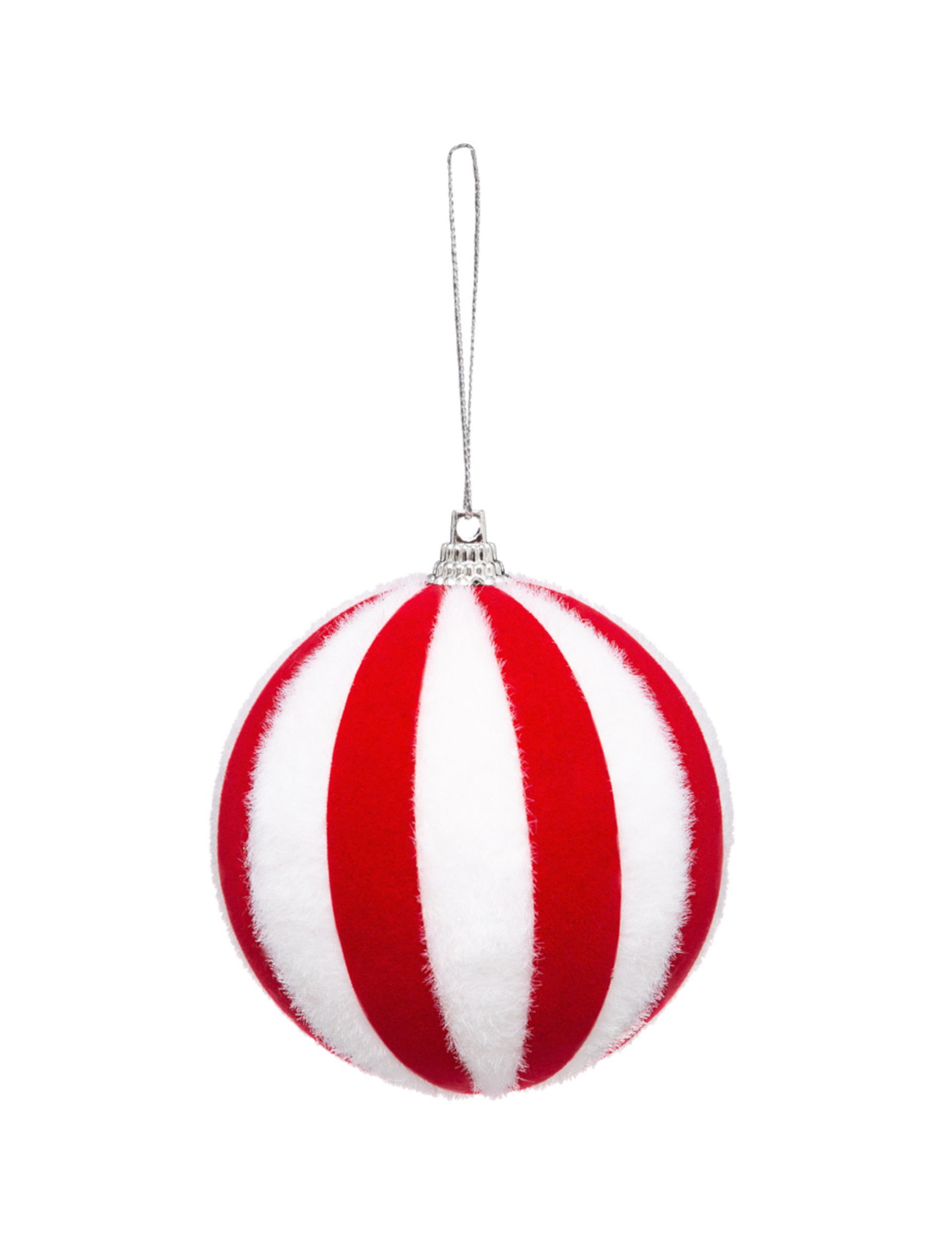 Christbaumkugel Tannenschmuck für Weihnachten rot-weiß 8 cm von JJA