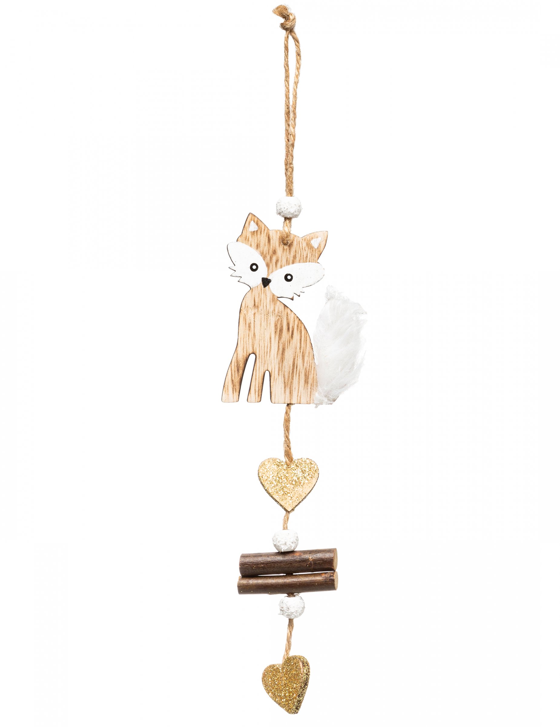 Fuchs-Hängedekoration für Weihnachten braun-weiß 20 cm von JJA