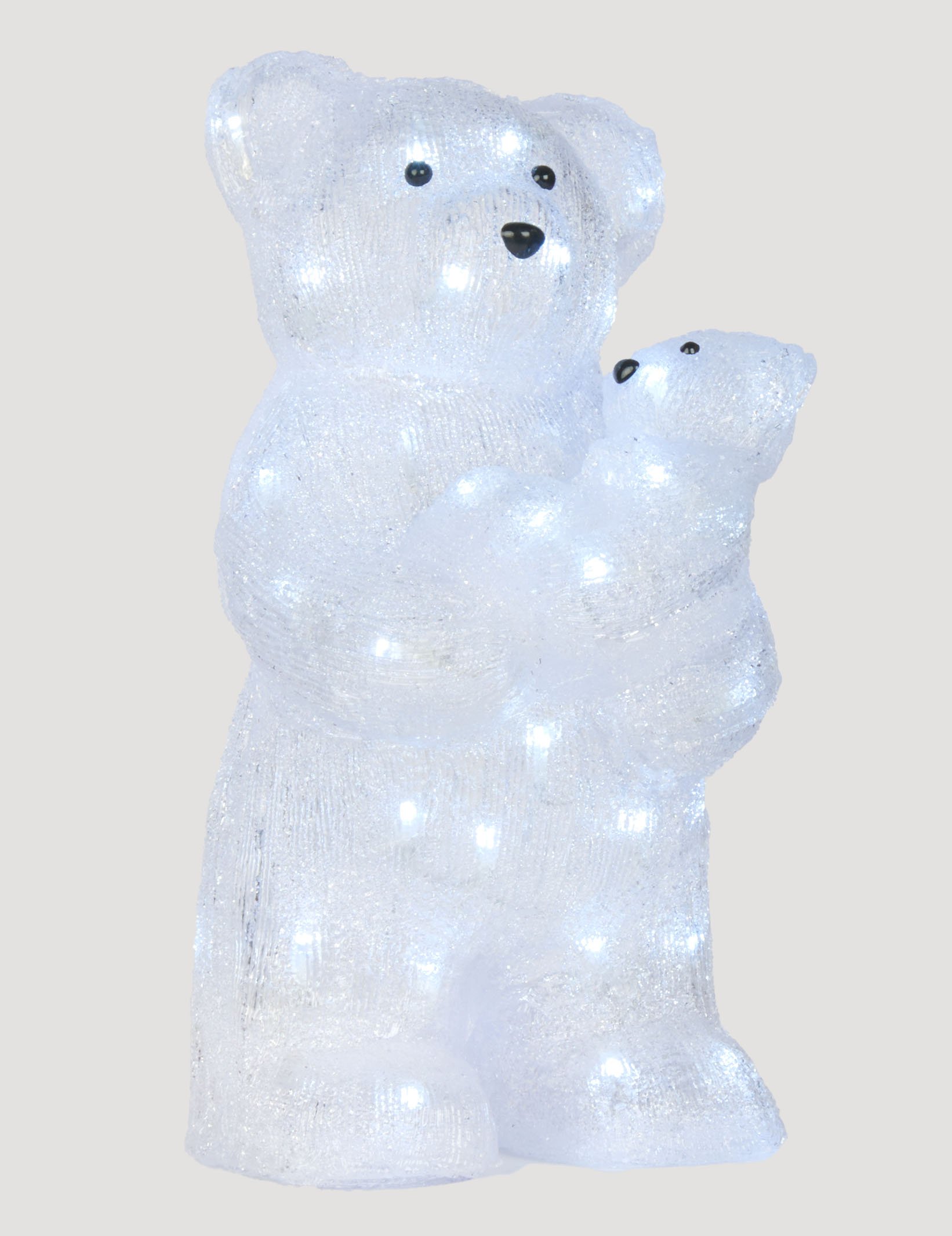 Leuchtende Eisbär-Dekofigur mit Baby weiß 44 x 24 x 23 cm Leuchtende Eisbär-Dekofigur mit Baby weiß 44 x 24 x 23 cm von JJA