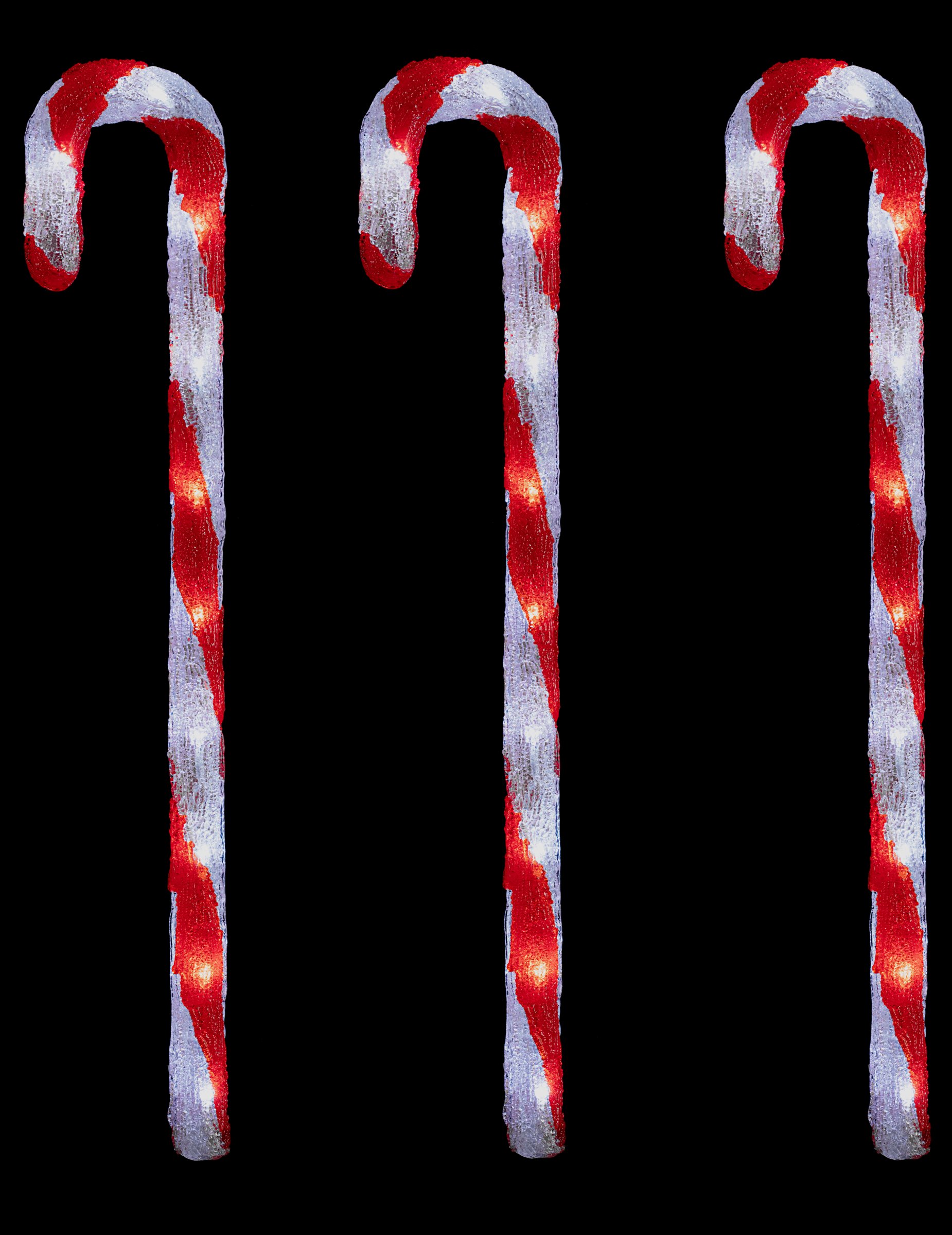 Leuchtende Zuckerstangen Weihnachtsdeko 3 Stück 70 cm Leuchtende Zuckerstangen Weihnachtsdeko 3 Stück 70 cm von JJA