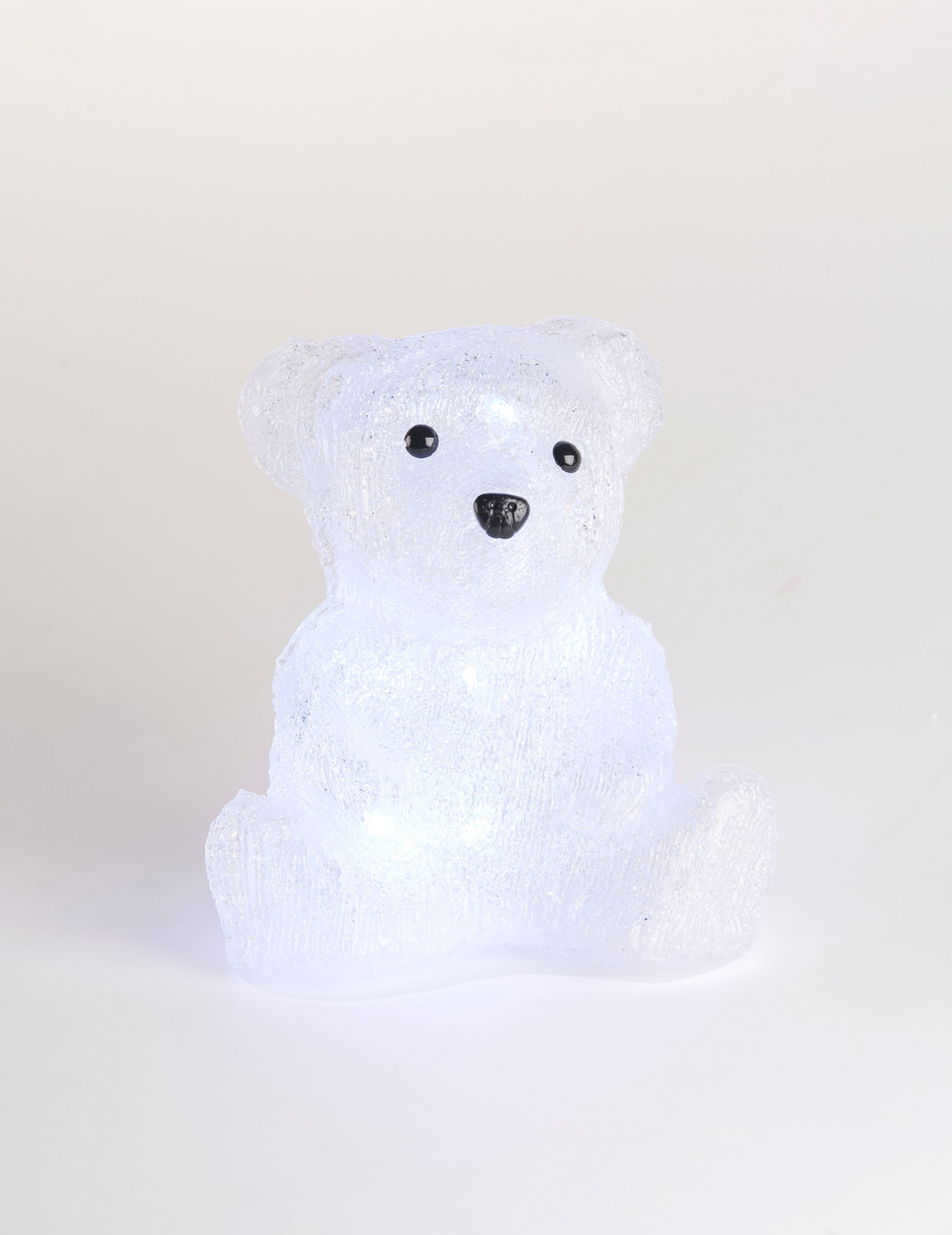 Leuchtender Eisbär Weihnachts-Dekofigur weiß 20 cm von JJA