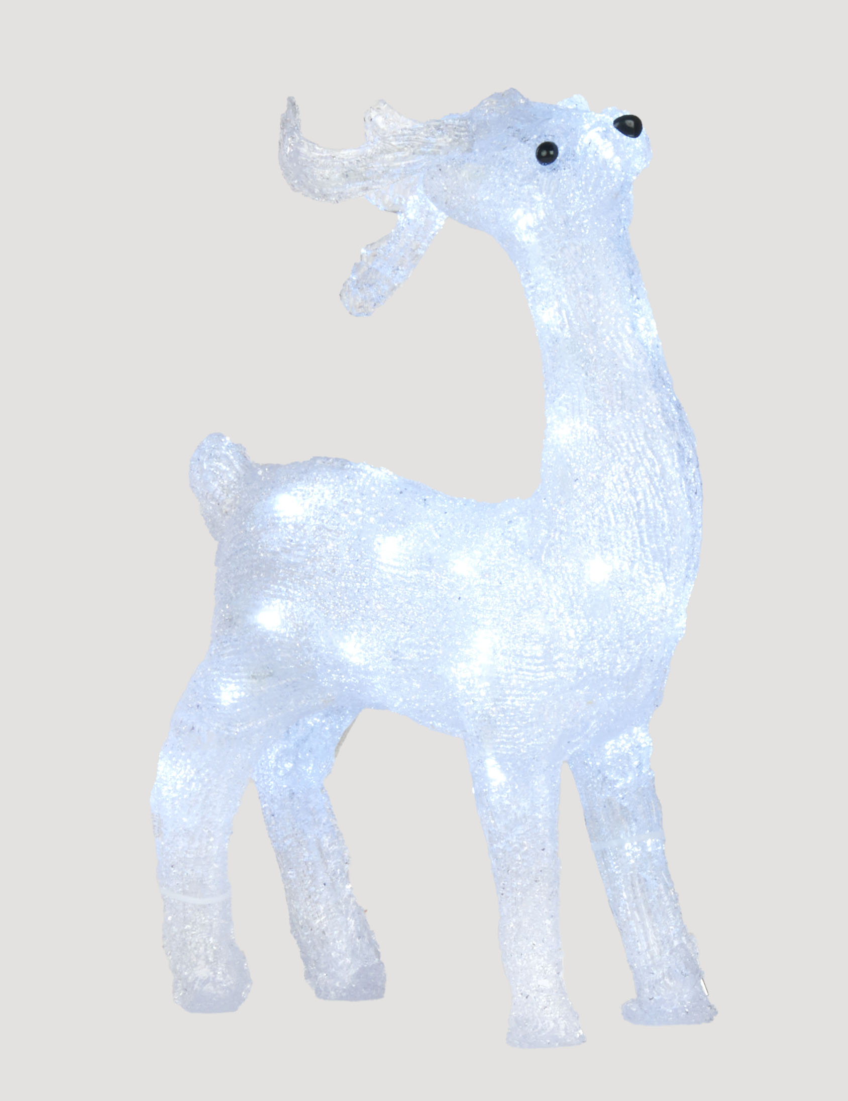 Rentier-Figur leuchtend Weihnachtsdeko weiß 45 cm von JJA