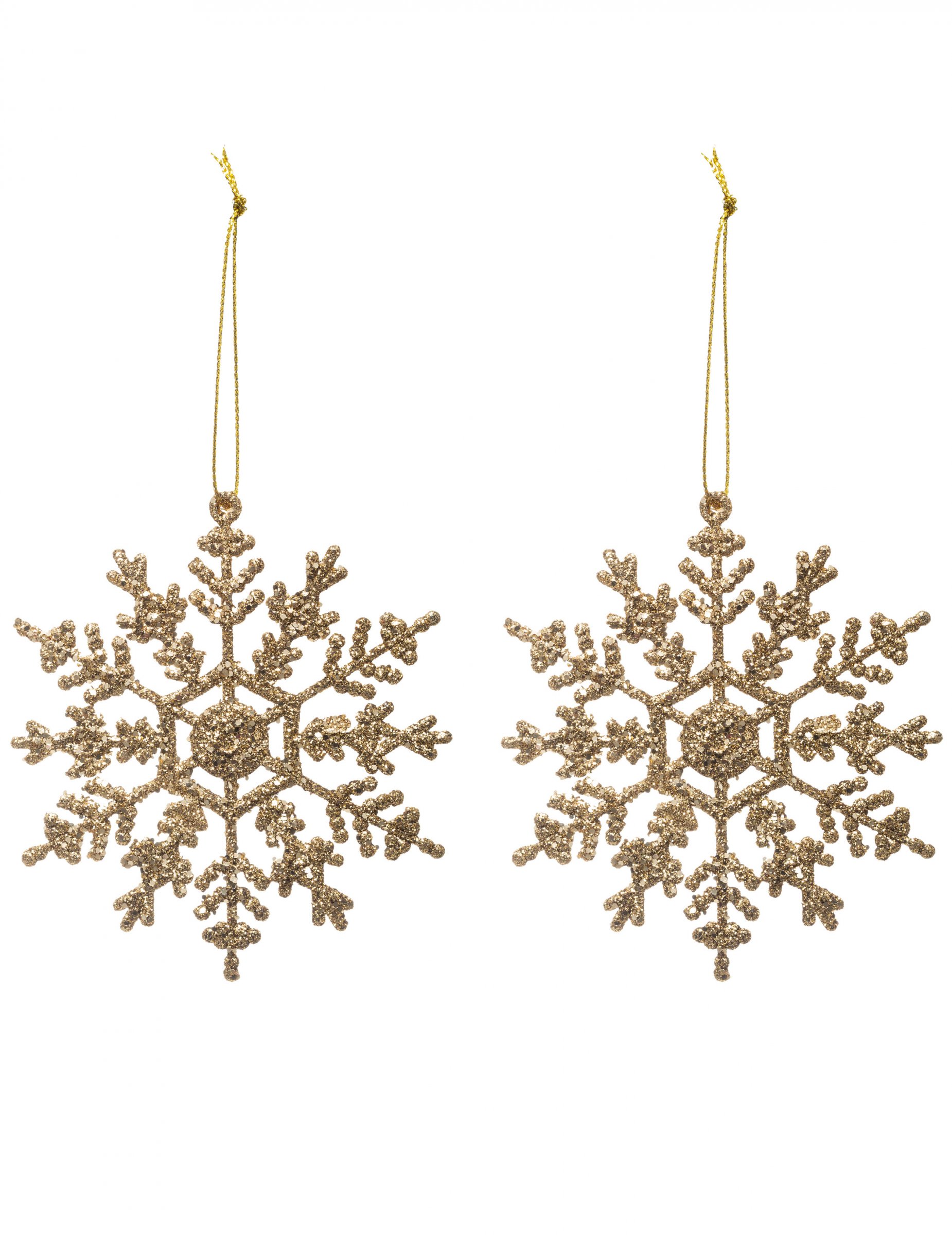 Schneeflocken-Hängedeko Christbaumschmuck 2 Stück goldfarben 9,5 cm Schneeflocken-Hängedeko Christbaumschmuck 2 Stück goldfarben 9,5 cm von JJA