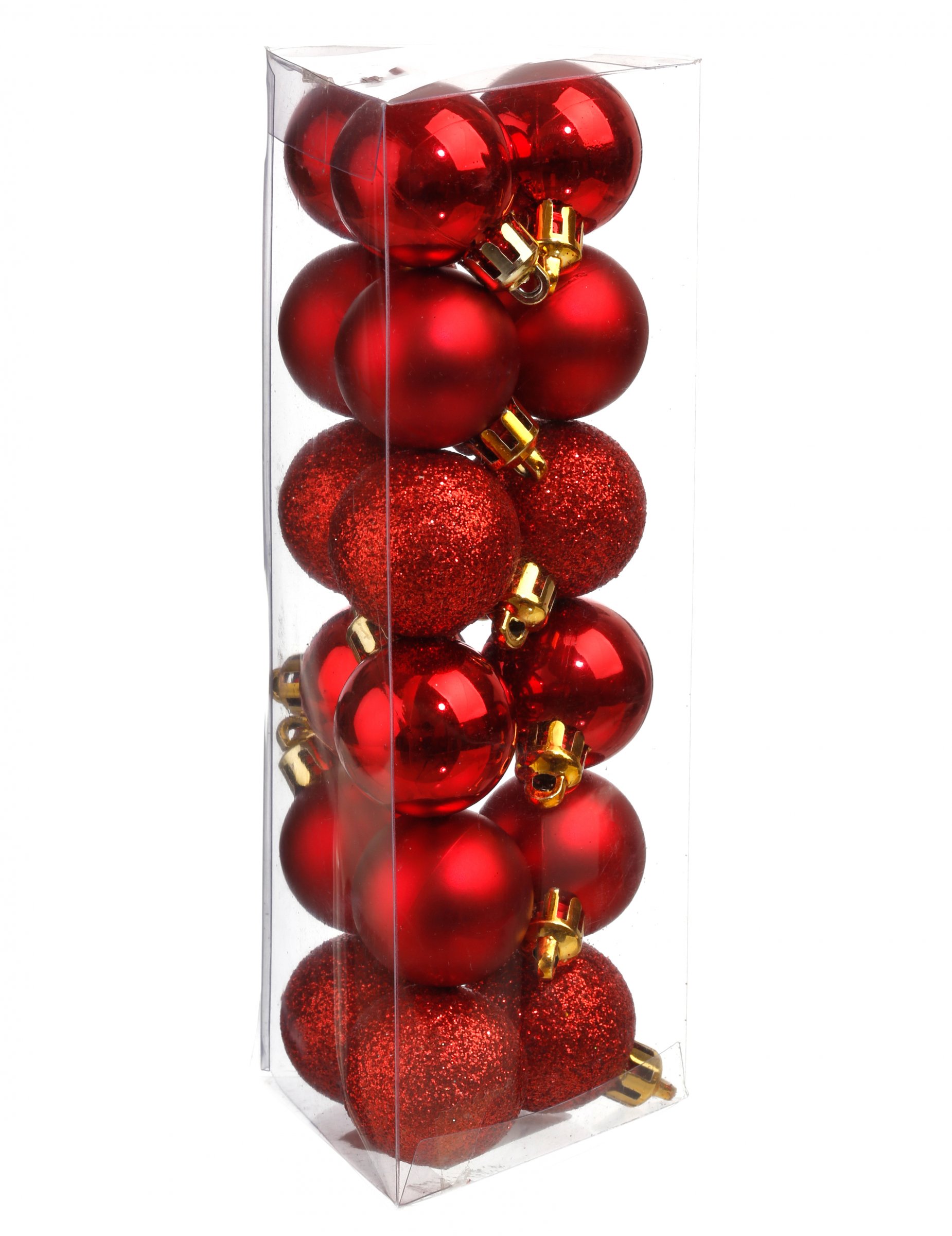 Schöne Christbaumkugeln Weihnachts-Hängedeko 18 Stück rot 3 cm von JJA