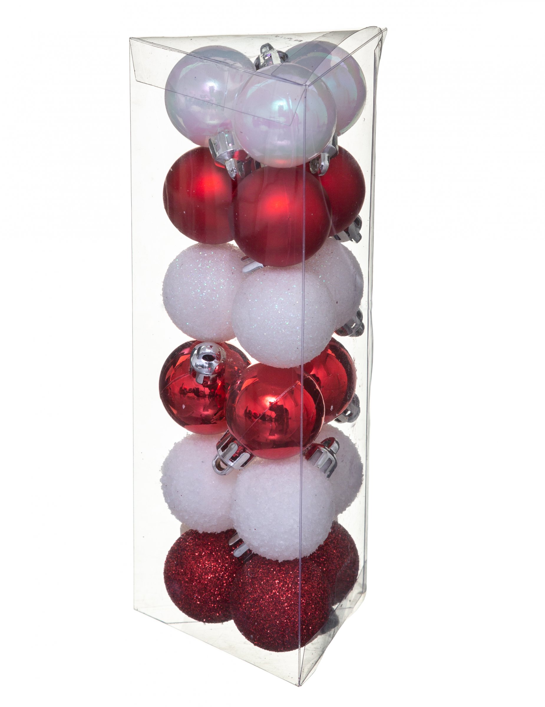 Traditionelles Weihnachtskugel-Set 18-teilig weiß-rot 3 cm Traditionelles Weihnachtskugel-Set 18-teilig weiß-rot 3 cm von JJA