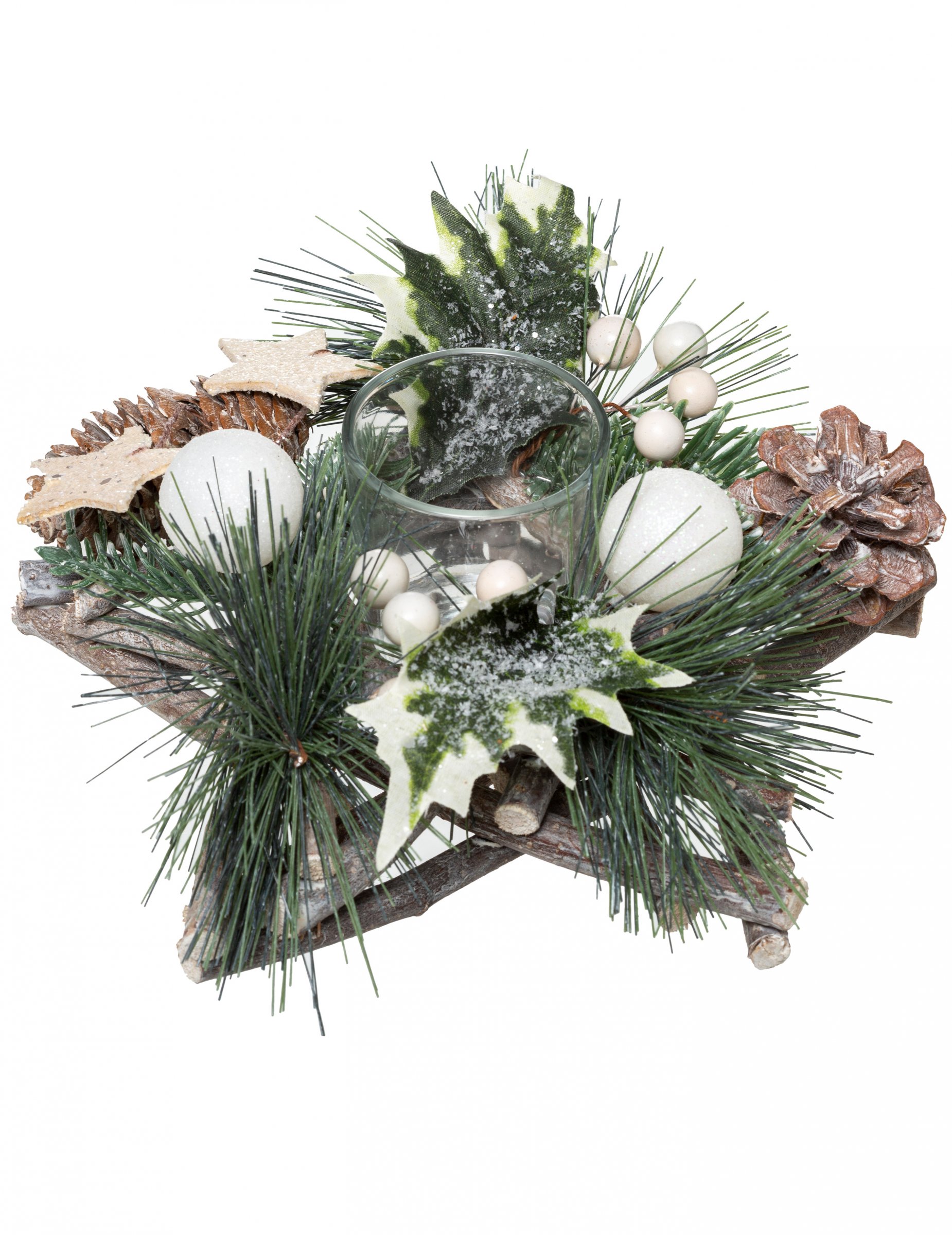 Weihnachtlicher Teelichthalter aus Holz 20 cm Weihnachtlicher Teelichthalter aus Holz 20 cm von JJA