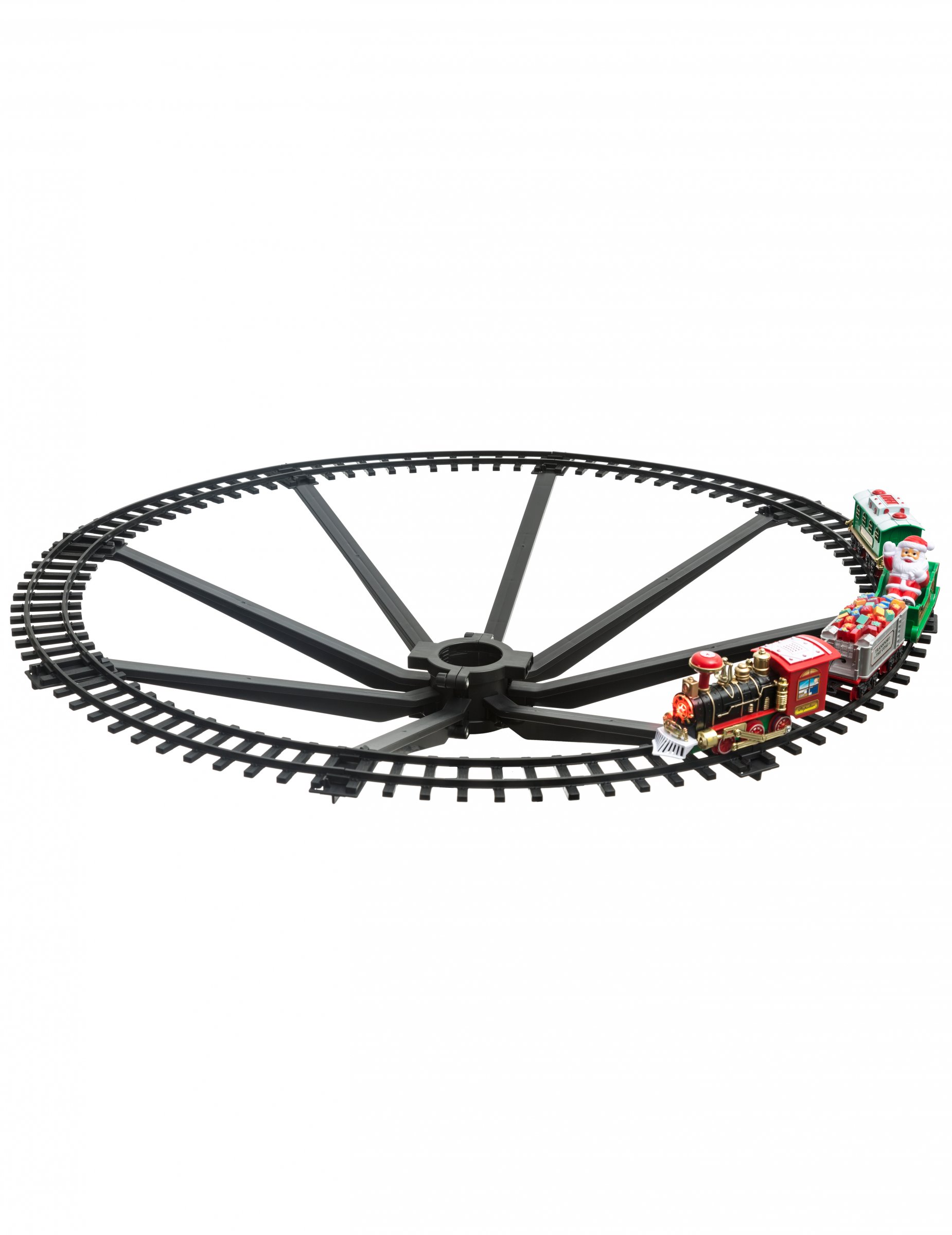 Weihnachtszug-Christbaumständer 23-teilig schwarz-bunt 87,7 x 16 cm Weihnachtszug-Christbaumständer 23-teilig schwarz-bunt 87,7 x 16 cm von JJA