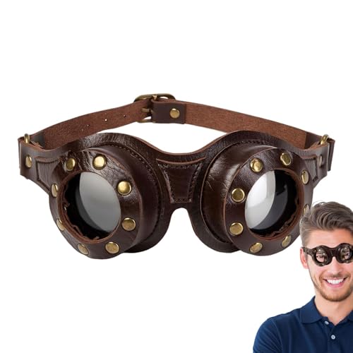Jlkegfdf Brille, Cosplay, Steampunk-Halloween-Brille, verstellbare Retro-Sonnenbrille für Damen, Bergsteigen, Wüste, Halloween-Kostüm, Cosplay, Anime, Konventionen, Partys von Jlkegfdf
