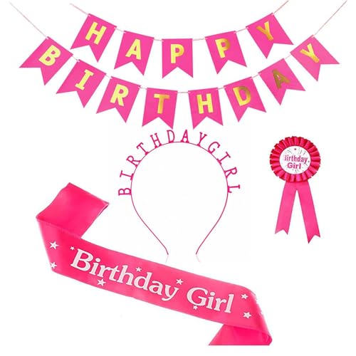 Jlkegfdf Geburtstag Krone und Schärpe | Geburtstag König Krone und Schärpe Set | Karneval Party Supplies Inklusive Corsage, Stirnband für Foto Requisiten von Jlkegfdf