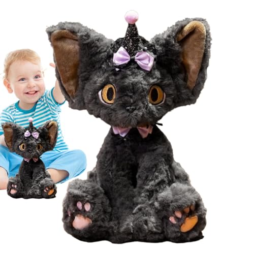 Jlkegfdf Katze Stofftier | 11,8 Zoll Halloween Katzenspielzeug | Niedliche Dekoration, verspielter Begleiter, weiche, bequeme Heimtischdekoration von Jlkegfdf