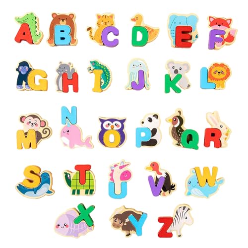 Alphabet Tiere Puzzle,Tierisches Denkspielzeug Aus Holz | Lernspielzeug Zur Feinmotorik Für Kinder Ab 3 Jahre Kindergarten Vorschule Homeschooling Und Reisen von Jlobnyiun