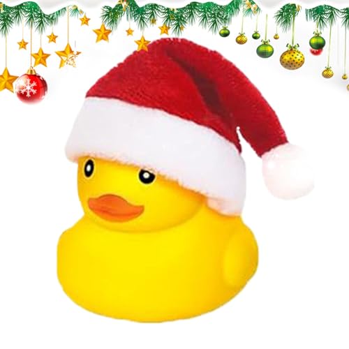 Gummi-Weihnachts-Enten, Gummienten, Poolspielzeug mit Weihnachtsmannmütze | Tragbares Spielzeug für Badepartys von 5,5 cm, lustige quietschende Enten für N Gummi-Weihnachts-Enten, Gummienten, Poolspielzeug mit Weihnachtsmannmütze | Tragbares Spielzeug für Badepartys von 5,5 cm, lustige quietschende Enten für N von Jlobnyiun