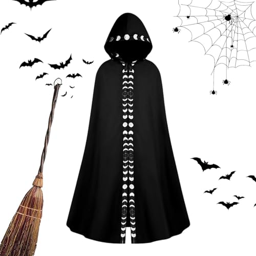 Halloween Kapuzenumhang - Overcoat Cloak Cosplay Kostüm Uni Halloween Umhang | Wiederverwendbarer verstellbarer Halloween Erwachsene Kapuzenumhang für Rollenspiele Maskeraden von Jlobnyiun