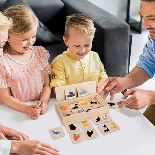 Holzform -Rätsel, Formpassungsspiel für Kinder,Schattenform Matching Puzzle Toys - Kognitive Entwicklung logischer Denken Aktivität, Fruchterkennungshilfe für über 3 Jahre alte Mädchen Mädchen von Jlobnyiun