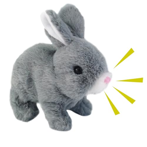 Jlobnyiun Elektrisches Kaninchenspielzeug - Interaktiver Hasenplüsch, Walking Barking | Niedliche -Hase mit bewegenden Mund -Wackel -Ohren, lustiger Ostergeburtstagsgeschenk für Mädchen, Realist Jlobnyiun Elektrisches Kaninchenspielzeug - Interaktiver Hasenplüsch, Walking Barking | Niedliche -Hase mit bewegenden Mund -Wackel -Ohren, lustiger Ostergeburtstagsgeschenk für Mädchen, Realist von Jlobnyiun