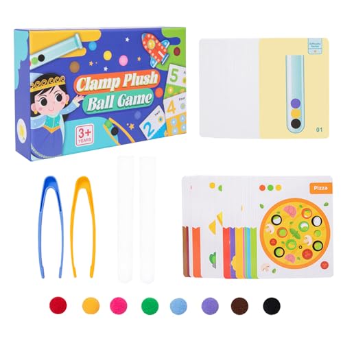 Jlobnyiun Farbsortierkugelspiel, Handy Scoopers Fine Motor Skills - Sortieren des Zähltrainings -Testrohrs - Entwicklung & Bildung Spielzeugentwicklung mit farbenfrohen Plüschperlen für, Mädchen von Jlobnyiun