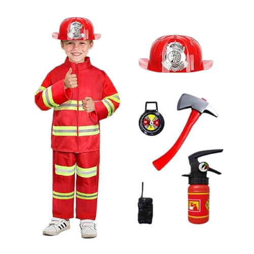 Jlobnyiun Feuerwehrmann Kostüm für Kleinkinder | Feuerwehrmann Kostüm für | Feuerwehrmann Kostüm so als würde man das Feuerwehrmann Kostüm spielen - Faschingskleidung mit Feuerlöscher, Rollenspiel, Jlobnyiun Feuerwehrmann Kostüm für Kleinkinder | Feuerwehrmann Kostüm für | Feuerwehrmann Kostüm so als würde man das Feuerwehrmann Kostüm spielen - Faschingskleidung mit Feuerlöscher, Rollenspiel, von Jlobnyiun