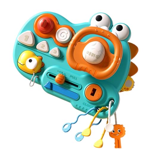 Jlobnyiun Fidget Board for Kids, Funes Whoting Wheel, Dinosaur Sensory Activity Board – Motor Skill Games, Fingerta Lenkspielzeug für Fidget von Jlobnyiun