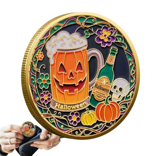 Jlobnyiun Halloween Münze - Happy Halloween Kürbis Gedenkmünze,Dekorationsstück Für Schreibtisch Männer Und Frauen Enthusiasten Arbeitszimmer Wohnzimmer Schlafzimmer Tisch Und Feiertage Jlobnyiun Halloween Münze - Happy Halloween Kürbis Gedenkmünze,Dekorationsstück Für Schreibtisch Männer Und Frauen Enthusiasten Arbeitszimmer Wohnzimmer Schlafzimmer Tisch Und Feiertage von Jlobnyiun