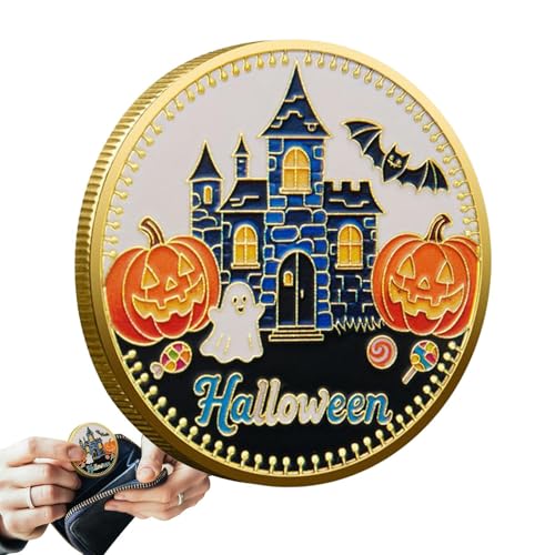 Jlobnyiun Halloween Münze - Happy Halloween Kürbis Gedenkmünze,Dekorationsstück Für Schreibtisch Männer Und Frauen Enthusiasten Arbeitszimmer Wohnzimmer Schlafzimmer Tisch Und Feiertage Jlobnyiun Halloween Münze - Happy Halloween Kürbis Gedenkmünze,Dekorationsstück Für Schreibtisch Männer Und Frauen Enthusiasten Arbeitszimmer Wohnzimmer Schlafzimmer Tisch Und Feiertage von Jlobnyiun