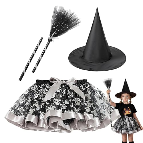Jlobnyiun Hexenuniform für kleine Mädchen – Halloween-Anzug, Kinder-Fantasie, Umhangkleid, Spukveranstaltungsbekleidung, Trick-Zauber, Festival-Spielkleidung, gruseliges Bühnenensemble Jlobnyiun Hexenuniform für kleine Mädchen – Halloween-Anzug, Kinder-Fantasie, Umhangkleid, Spukveranstaltungsbekleidung, Trick-Zauber, Festival-Spielkleidung, gruseliges Bühnenensemble von Jlobnyiun