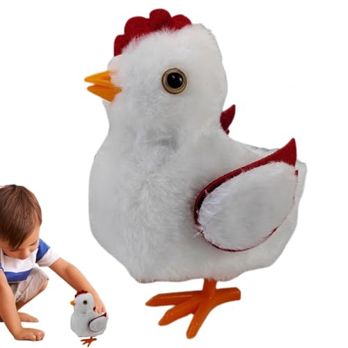 Jlobnyiun Küken aus Plüsch, Huhn aus Plüsch, elektronisches Hühnerspielzeug mit Sound, bewegliches Huhn mit weichen Flügeln, springt und schwingt, batteriebetrieben, für Jungen und Mädchen von Jlobnyiun