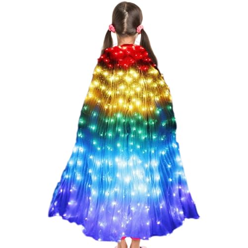 Jlobnyiun LED Angel Wings - Belly Dance Glow Kostüm, Performance Prop | Volles 360-Grad-Flügel-Light-up-Accessoire für Carnival -Shows, Barunterhaltung, Bühnenperformance, Festival-Party-Outfit von Jlobnyiun