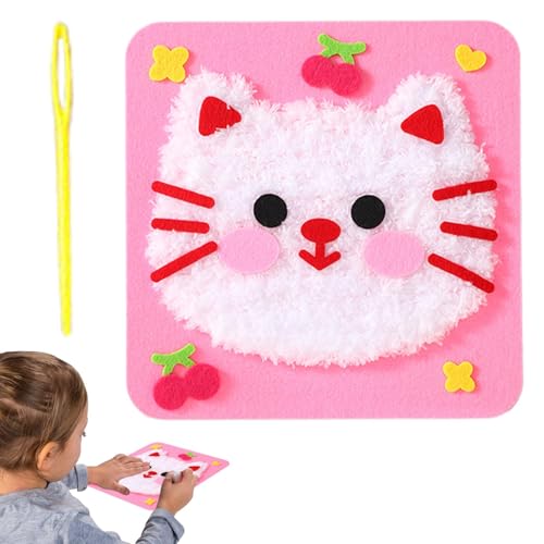 Jlobnyiun Lernspielzeug zum Einfädeln, Sticksets für Anfänger | Interessantes Nähset mit Tierthema, Einfädelspielzeug, pädagogisches Handwerk für Geburtstag von Jlobnyiun