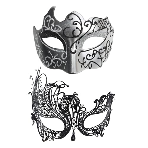 Jlobnyiun Paar-Maskerade-Maske-Set,Maskerade-Maske-Paare-Set | Spitzen-Augenmaske - Kostüm-Maske-Party-Zubehör, Paar-Gesichtsbedeckungen-Set für Bühnenauftritte Jlobnyiun Paar-Maskerade-Maske-Set,Maskerade-Maske-Paare-Set | Spitzen-Augenmaske - Kostüm-Maske-Party-Zubehör, Paar-Gesichtsbedeckungen-Set für Bühnenauftritte von Jlobnyiun