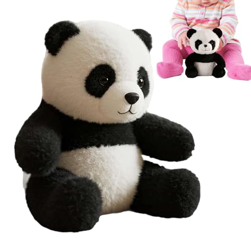 Jlobnyiun Panda Stofftier - Panda Bär Mit Leichter Musik,Waschbarer Bezug Realistische Puppen Kissen Für Kinder Mädchen Erwachsene Ostern Valentinstag Weihnachten Halloween von Jlobnyiun